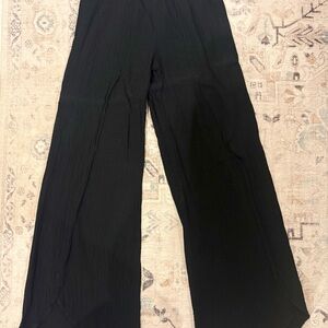 Evereve Roan and Ryan Black Wide-Leg gauze Pants